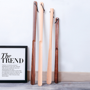 黑胡桃木提鞋拔子 家用长柄鞋拔 实木提鞋器大小木头鞋抽鞋溜鞋把