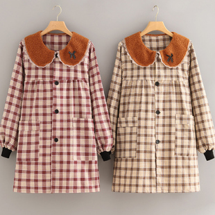 围裙正穿罩衣女外套工作服上班防污O透气耐脏厨房家用围 棉布长袖