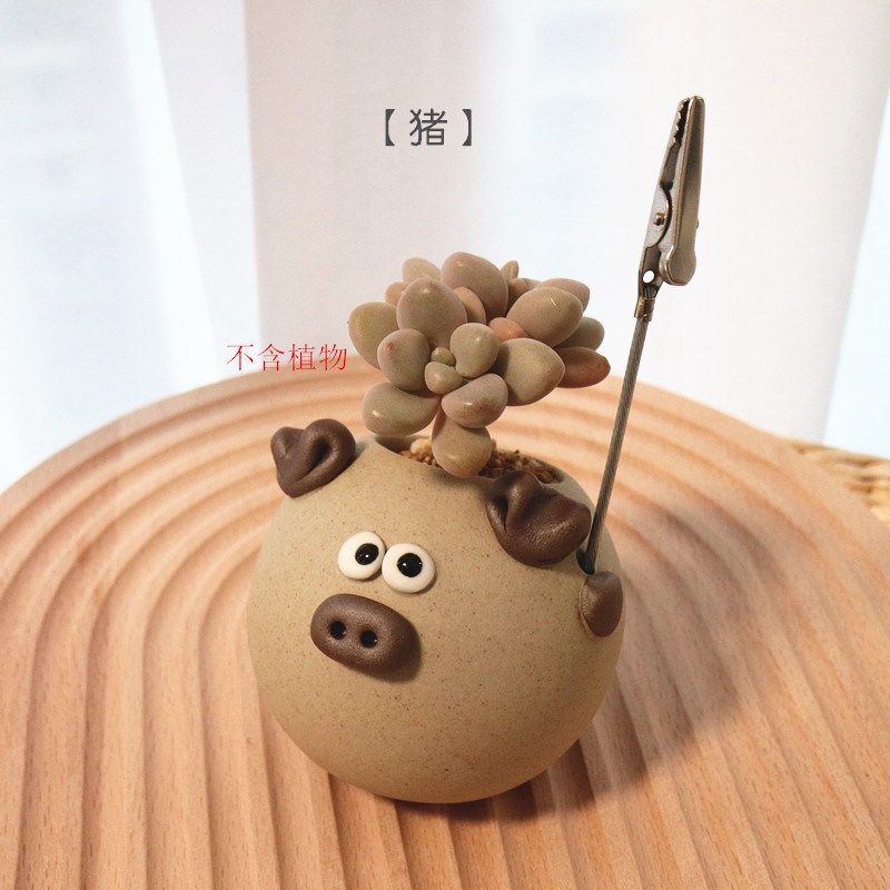 陶瓷12十二生肖多肉花盆可爱动物花盆室内盆栽花卉盆创意花盆植物