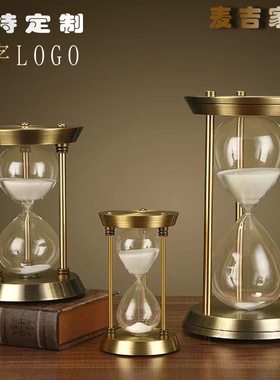 轻奢沙漏装饰品客厅电视柜桌面儿童礼物玩具计时器创意型金属摆件
