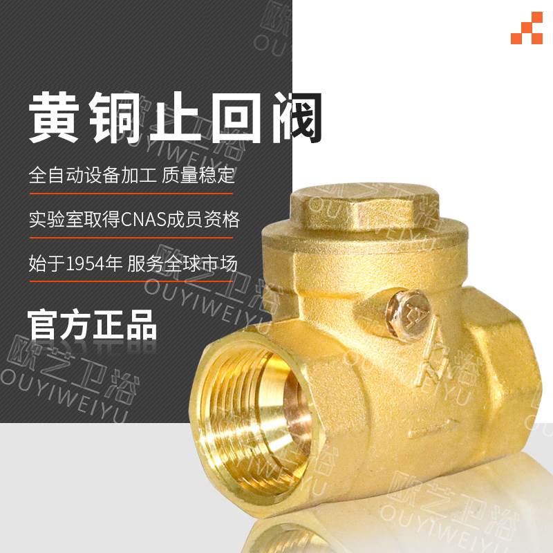 埃美柯429A黄铜止回卧式止逆直通式防反水家用工程水管止逆