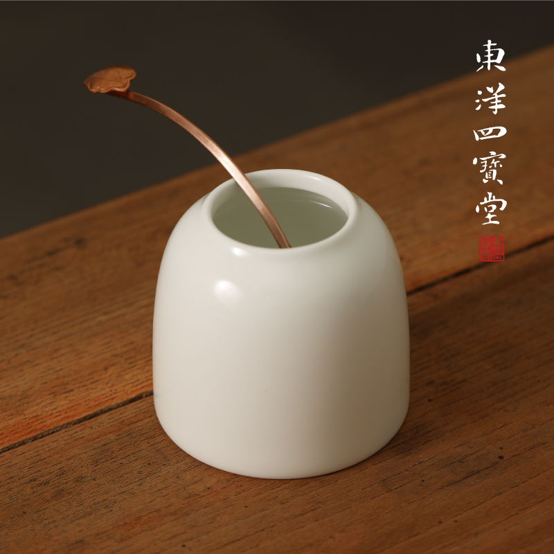 骨瓷水盂 砚台磨墨用水盂白瓷水滴文房四宝书房储水罐东洋四宝堂