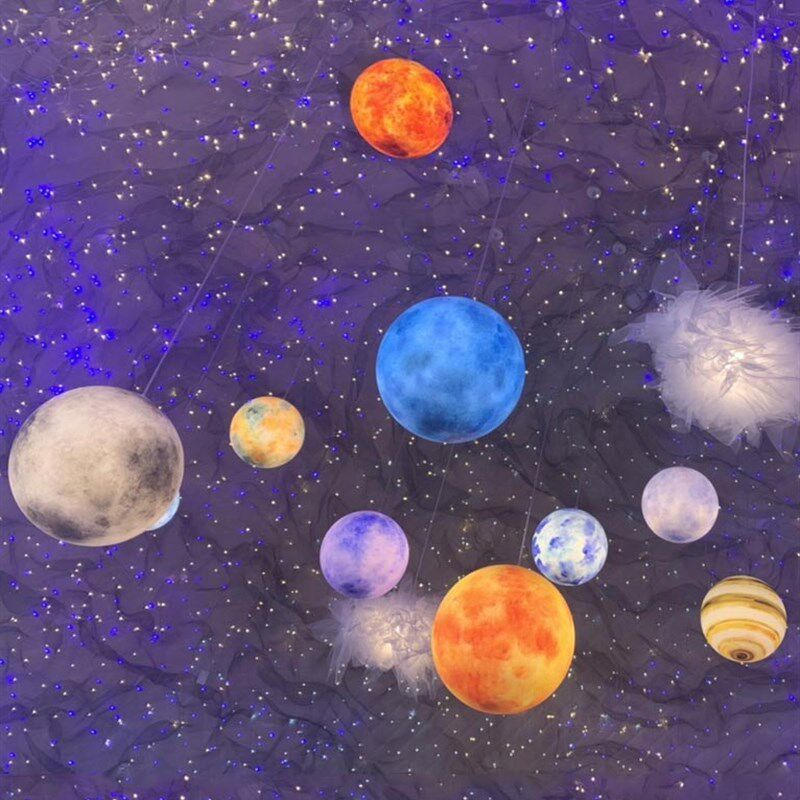 个性星球吊灯星空行星商场大厅幼儿园游乐场餐厅吧台艺术圆球形树