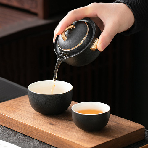 快客杯一壶一杯单个人专用手抓泡茶壶茶杯露营便携式旅行茶具套装