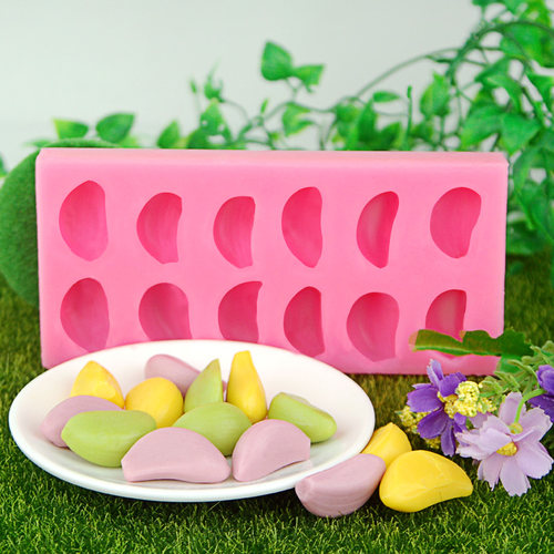 大蒜头盐雕模具糖艺盘式烘焙巧克力diy蛋糕装饰插件硅胶蒜瓣磨具