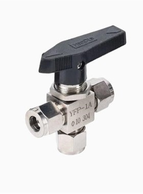 304/316不锈钢卡套三通球水平式面板切换L型三通美YFP-1A