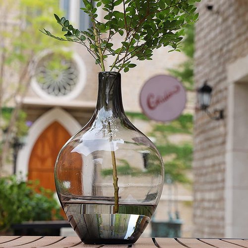 马醉木花瓶透明玻璃大肚小口特大号落地鲜切枝专用高款插花长枝