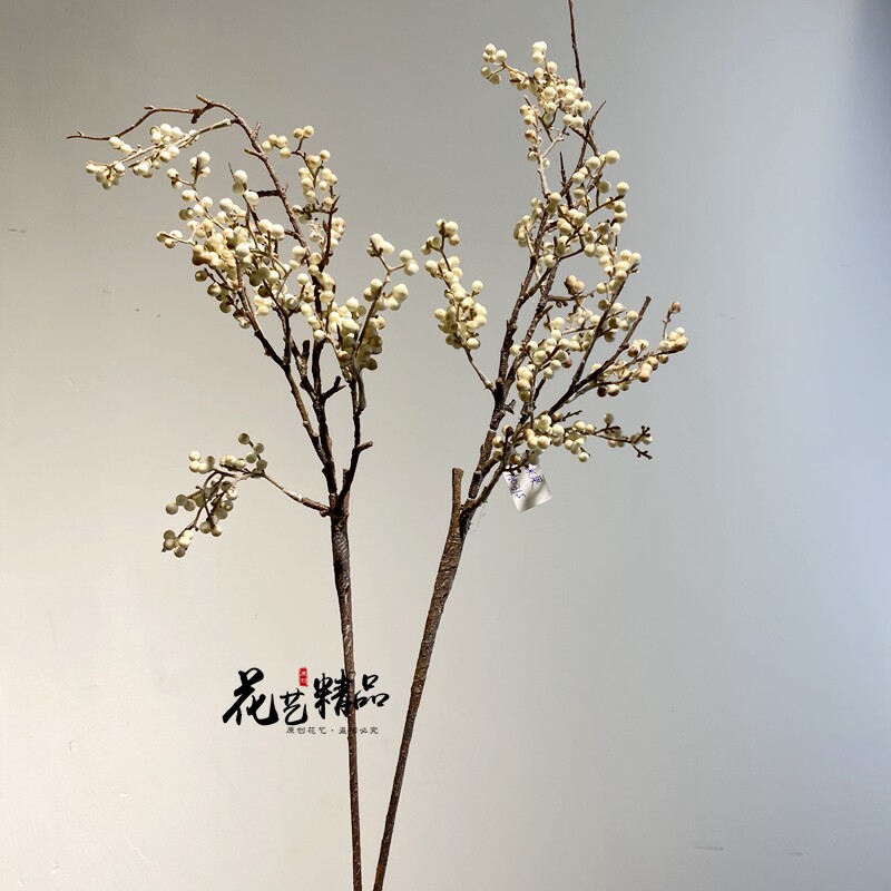 干支小白果粒仿真绿果野果浆果手捧花搭配素材新年装饰品假花