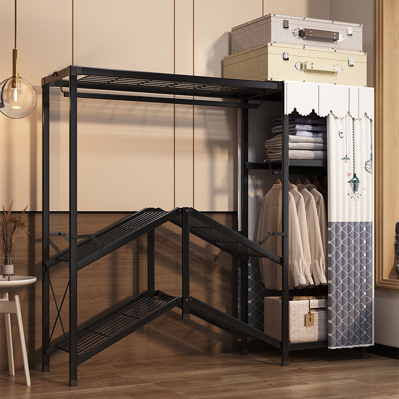 免安装折叠衣柜家用卧室简易布衣柜出租房用全钢架加粗加厚收纳柜