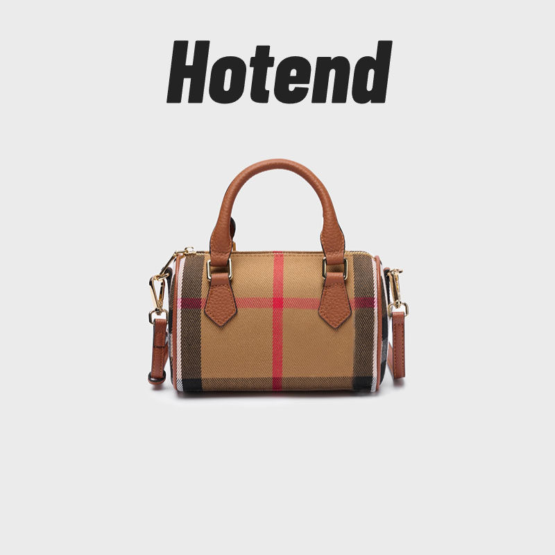 【美国Hotend】轻奢百搭时尚波士顿手提包棕拼焦糖色