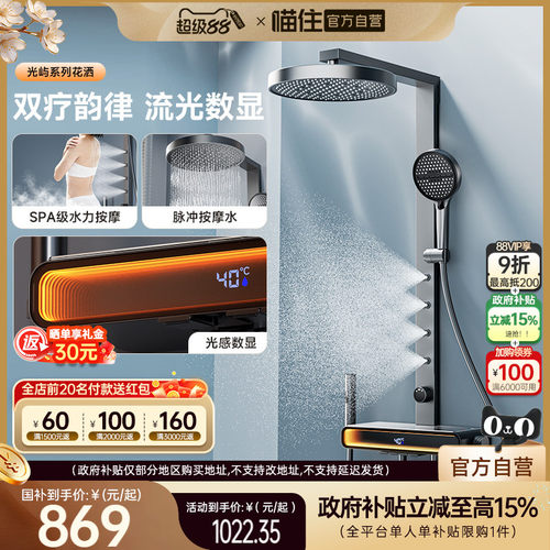 浪鲸卫浴钢琴键按摩花洒套装