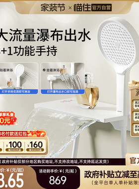 【国补立减】浪鲸卫浴浴缸龙头淋浴花洒枪灰色白色卫生间冷热瀑