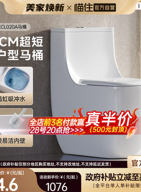 浪鲸卫浴虹吸漩涡小户型马桶