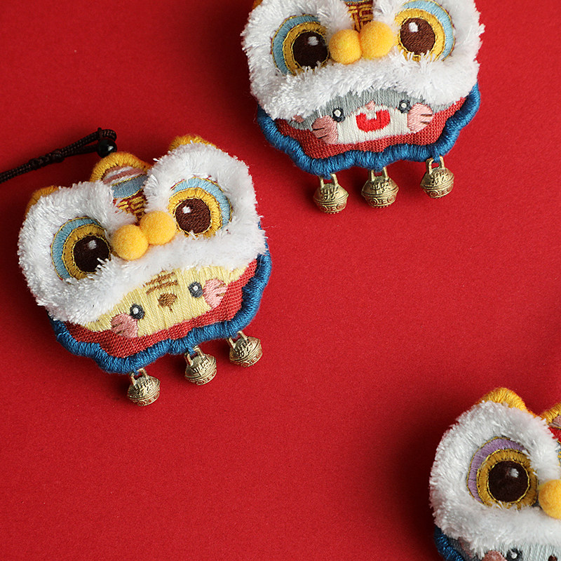 苏朵手工刺绣diy醒狮手工自绣平安福苏绣手作男友生肖材料包