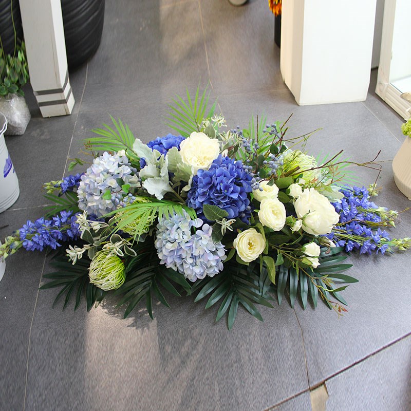 新款仿真桌花会议商务用花长桌花办公室桌花假花台式花餐桌花插花
