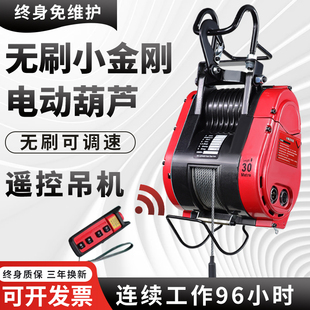 卷扬机提升机 小金刚电动葫芦220v小型吊机家用小型升降遥控便携式