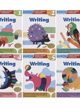 Kumon Writing Workbooks Grade 1-6 公文式教育 儿童英语写作6册  6-12岁 小学练习册教辅 英文原版进口图书