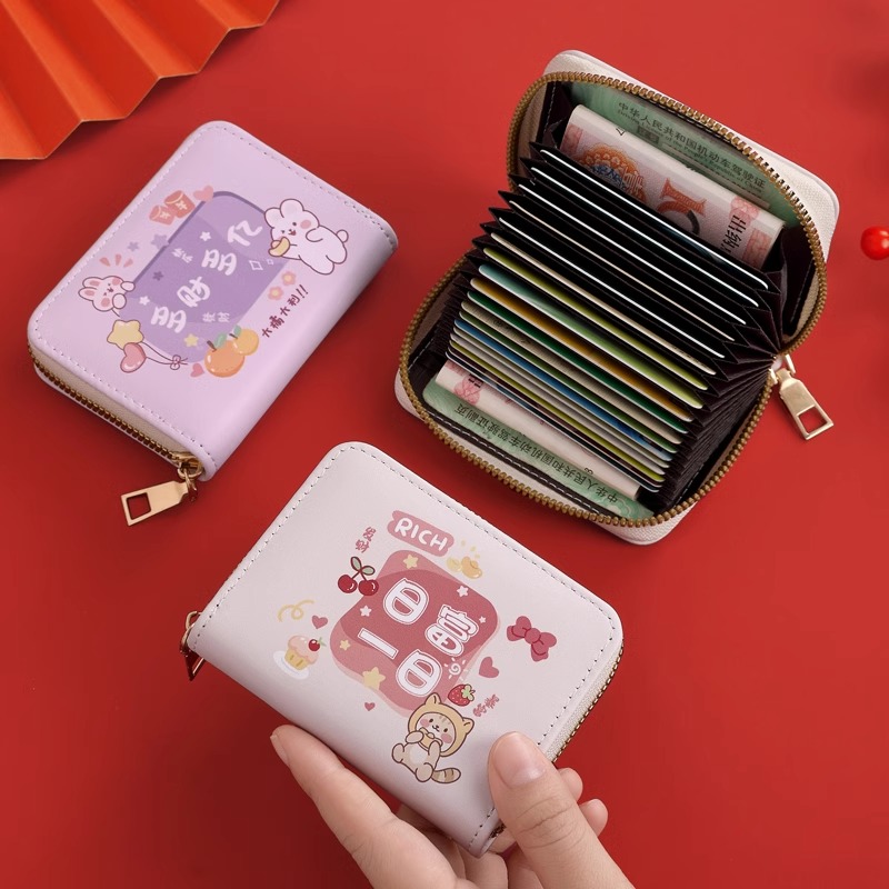 可爱卡通卡包女式韩国个性大容量多卡位超薄防消磁小巧卡夹包卡套