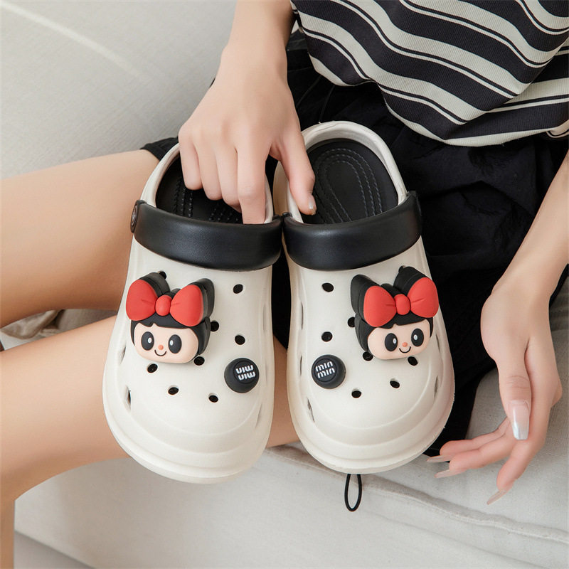 EVA洞洞鞋女款夏季外穿踩屎感增高厚底5CM防滑时尚网红可爱沙滩鞋