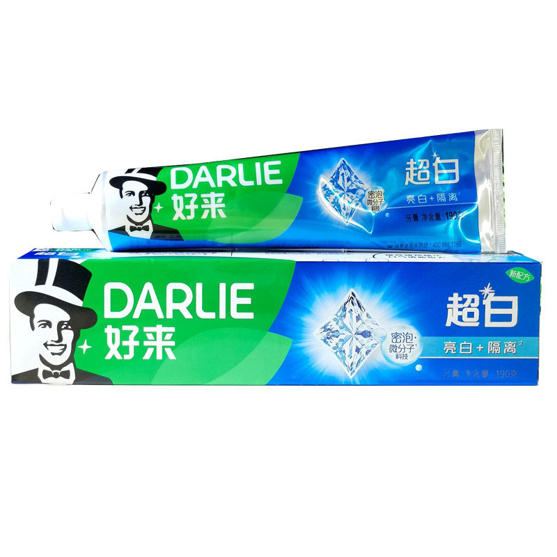 好来牙膏超白亮白+隔离190g