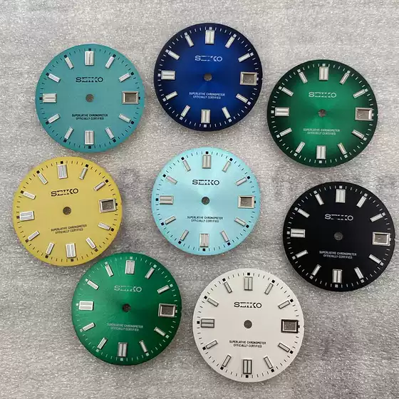 New Diary Nh35 Dial Green Luminous Calendar Modified Lettering Diameter 28.5mm Dial Watch Accessories