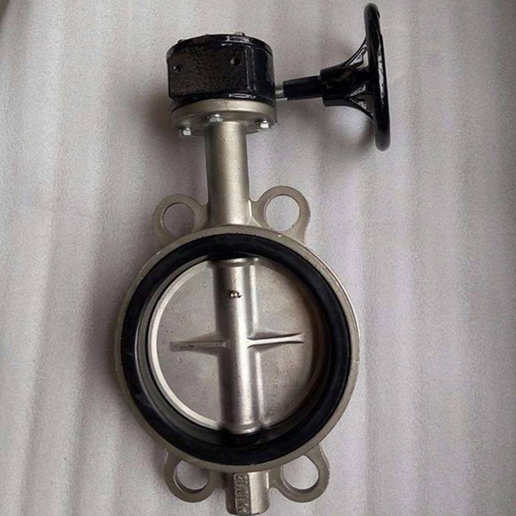 d371x-10p不锈钢蝶阀DN200对夹式软密封涡轮手动蝶阀DN125 100MM