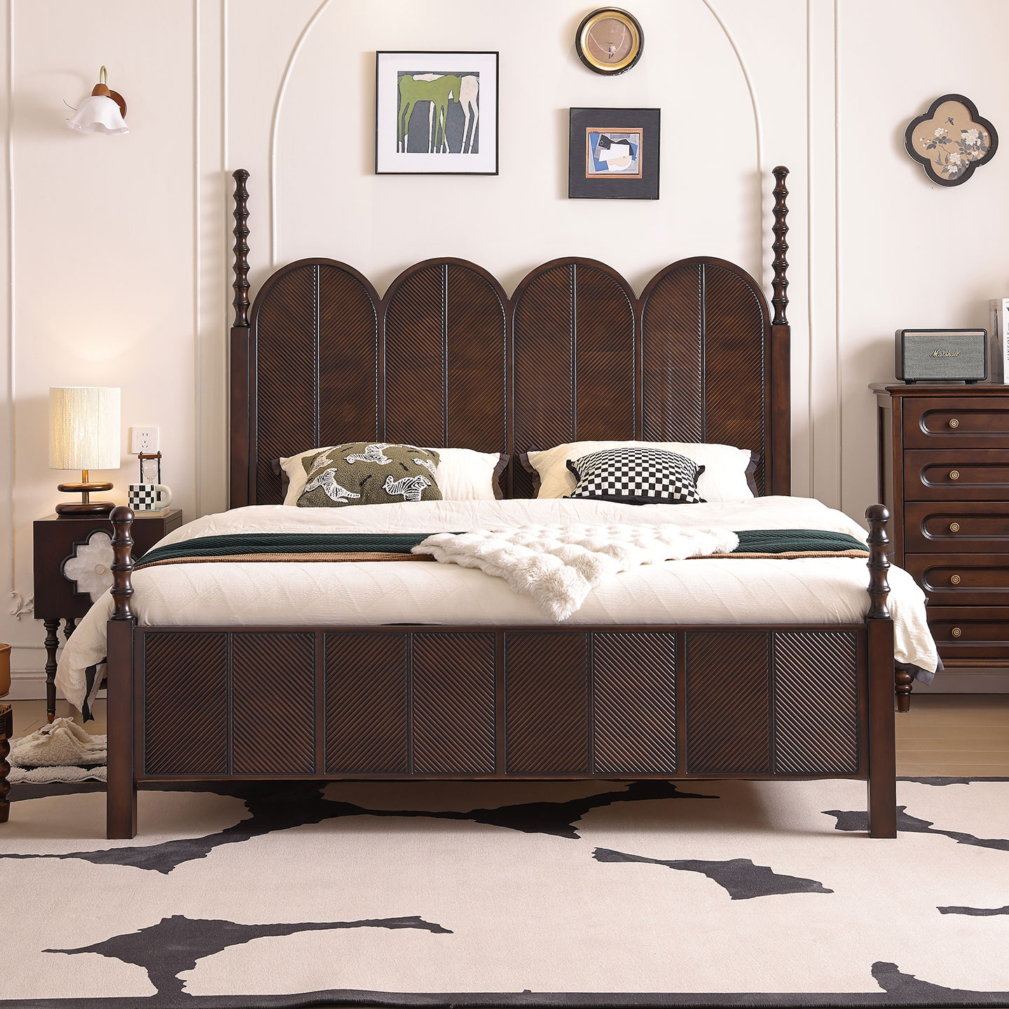 美式复古全实木床主卧婚床