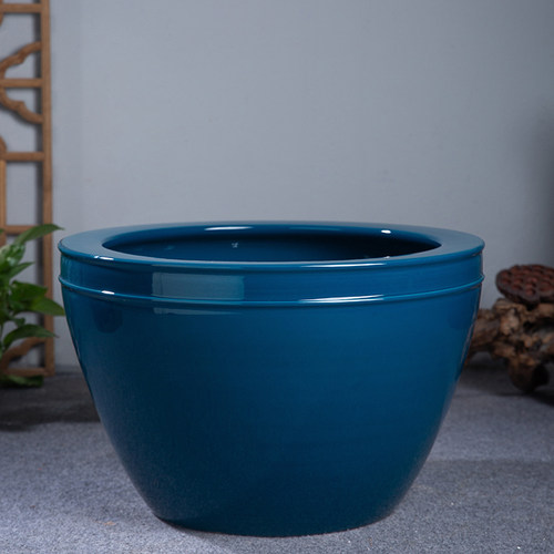 景德镇陶瓷鱼缸养荷花睡莲盆大号水缸庭院客厅书房摆件书画卷轴缸