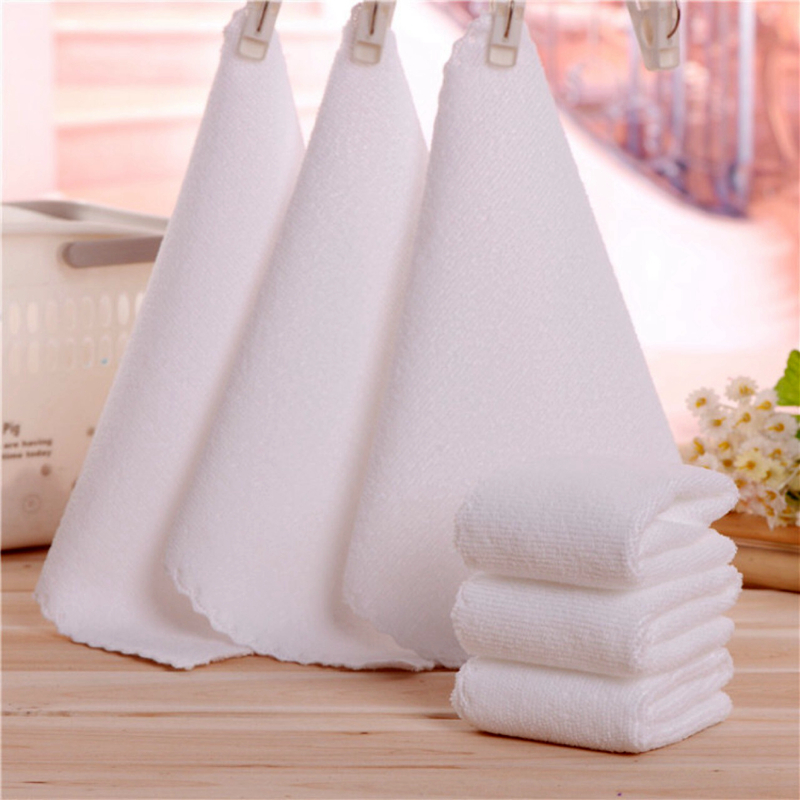 酒店宾馆KTV小毛巾批發 一次性白色吸水不掉毛仿纯棉美容卸妆方巾