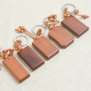 定制桃木钥匙扣挂件质吊牌坠雕刻字汽车图案饰品礼物创意平安无事