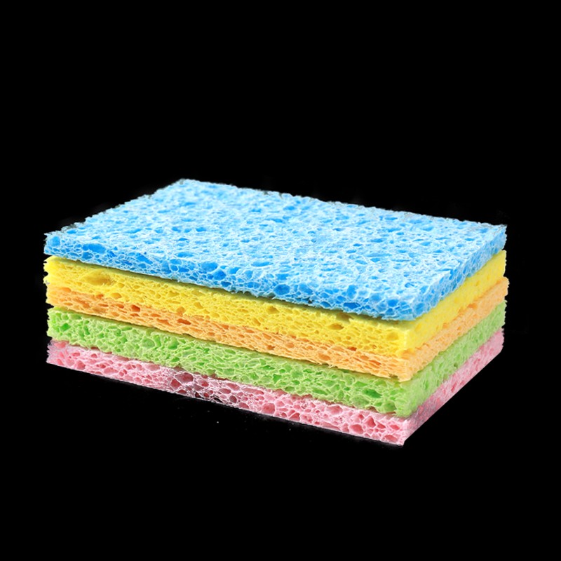 美莱洁木浆棉厨房洗碗清洁海绵擦吸水不易沾油百洁抹布刷锅10片