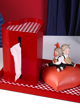 北欧创意摆件客厅纸巾盒套装玄关餐桌家居装饰品乔迁礼品结婚礼物