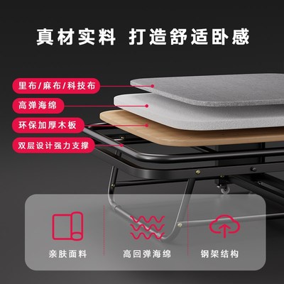多功能午睡三折折叠床便携式办公室午休单人海绵床夜班值班陪护床