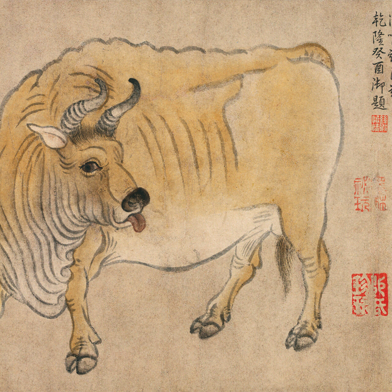 五牛图唐韩幌高清艺术微喷临摹复制书房客厅装饰画收藏送礼国画图片
