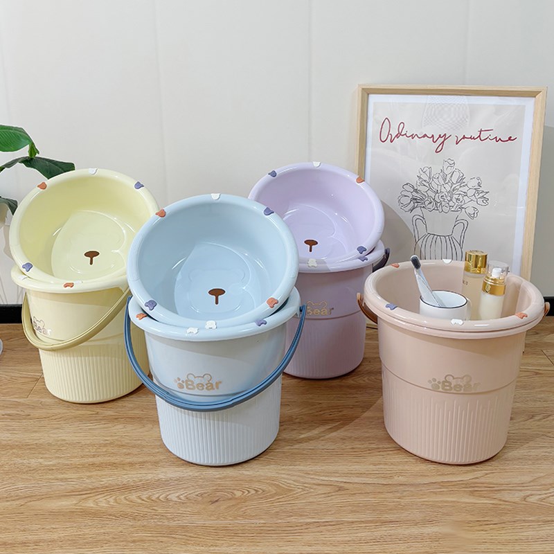 水桶高颜值塑料带盖手提储水学生宿舍用洗澡洗漱家用洗衣桶盆套装