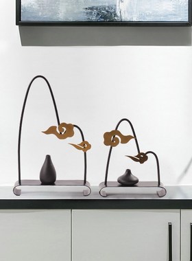 新中式客厅陶瓷摆件玄关创意书柜架样板房间酒店软装办公室装饰品