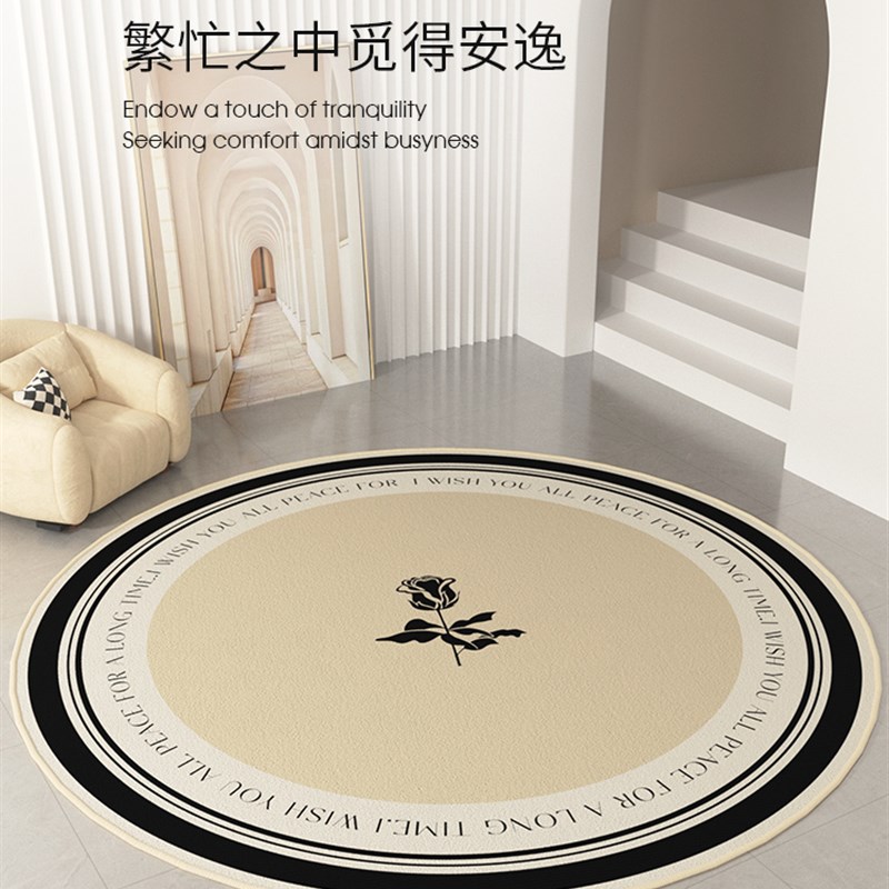 圆形地毯客厅沙发茶几脚垫法式卧室电脑椅地垫书房梳妆台转椅垫子