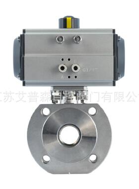 不锈钢气动球阀Q671F-16P不锈钢气动意式薄型对夹球阀