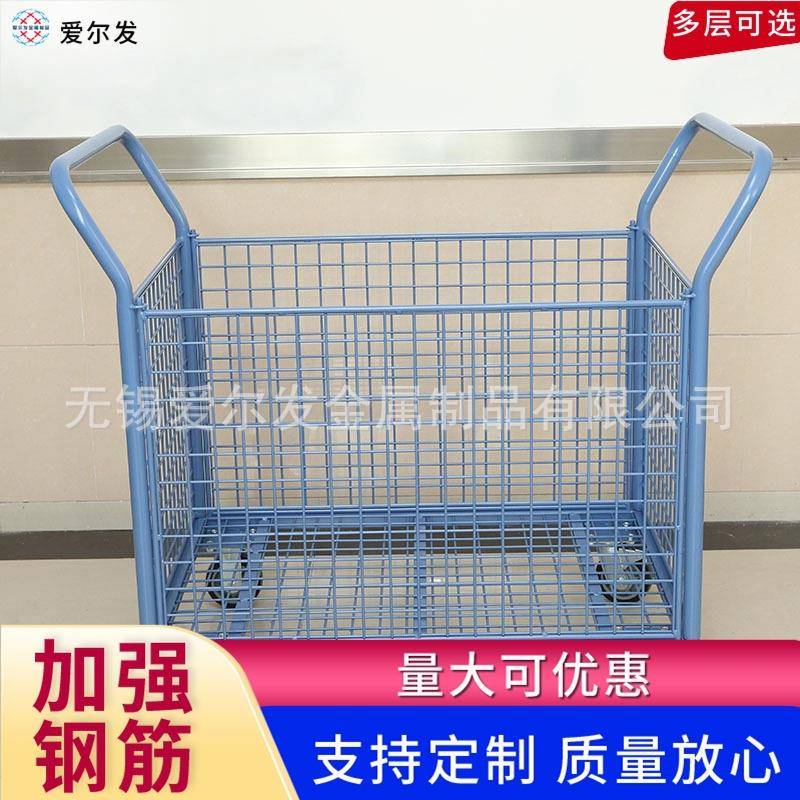 江苏工厂平板车移动物流推车仓库推货车台车钢方管手推车聚氨酯轮