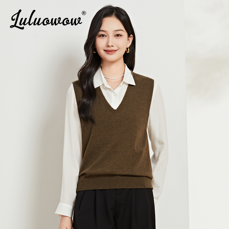 鄂尔多斯市100%纯羊毛马甲女2025