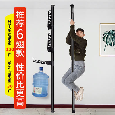 顶天立地挂衣架家用晾衣架落地折叠多功能承重简易衣帽架