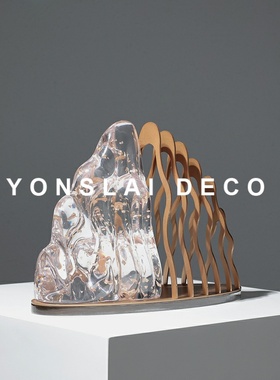 现代简约金属样板间博古架客厅玄关柜软装饰品