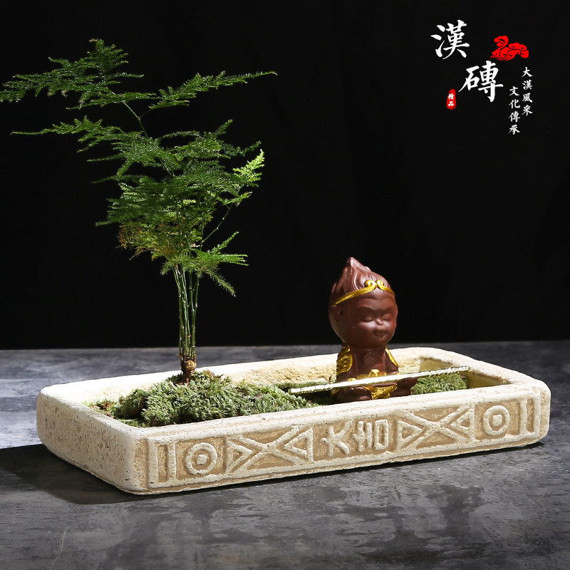 复古中国风接盆景仿汉花盆培植物菖蒲盆微景观