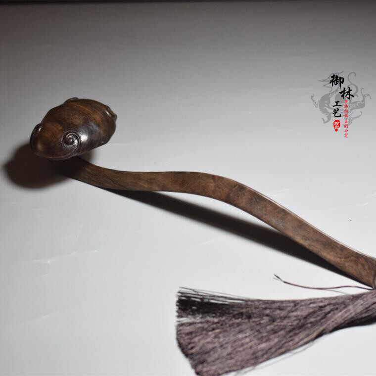 越南沉香木雕如意家居手把件工艺品原木色雕刻品