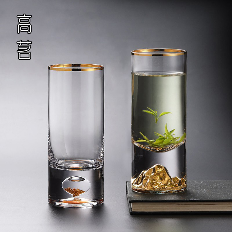 日式玻璃杯男士杯泡茶夏高单层绿茶杯一对茶杯情侣对杯
