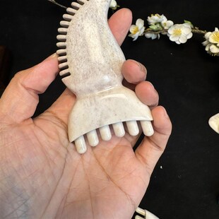 纯天然驼鹿角面部细节梳子脸梳