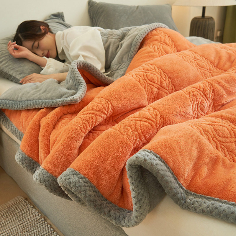 冬天大豆纤维三层毛毯加厚高端静电珊瑚绒毯子生宿舍单人