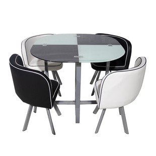 table 喷漆可定制钢化玻璃餐桌家用餐桌椅简约洽谈桌dining set