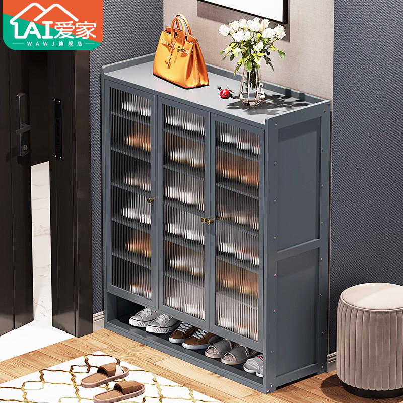 门口家用鞋柜子防尘2022新款爆款电梯入户玄关一体非实木靠墙鞋架