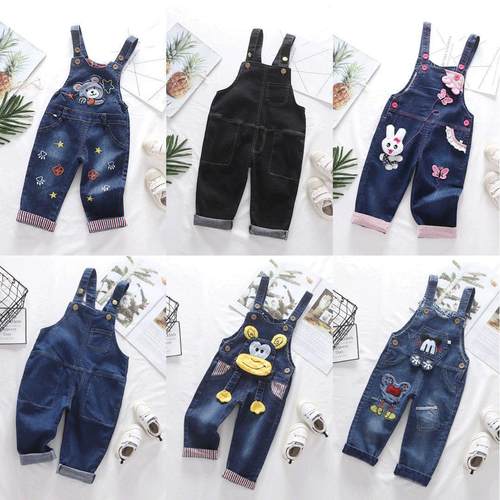 2023新款单裤男女宝宝牛仔灯芯绒春秋款背带裤可开裆